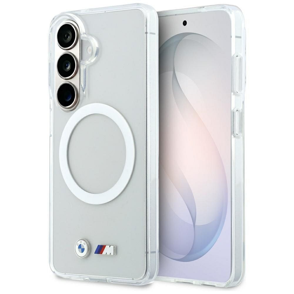 BMW IML Shockproof Metal Logo MagSafe Ümbris for Samsung Galaxy S26 - läbipaistev
