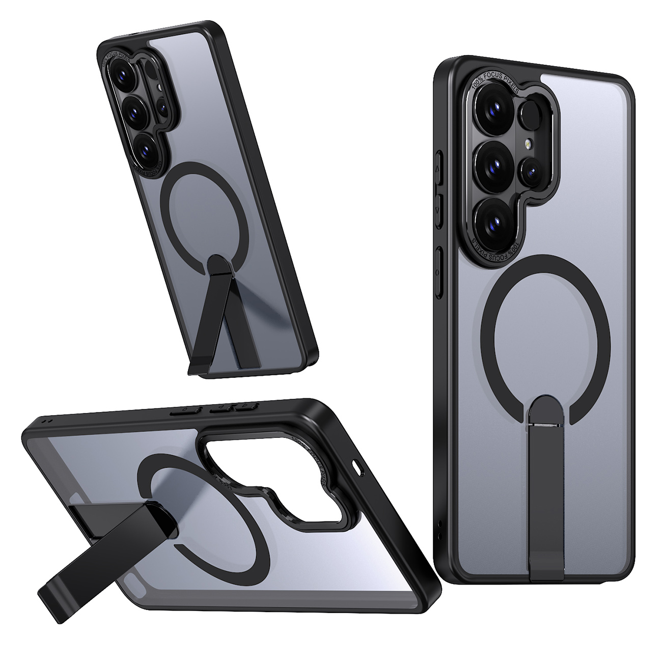 Чехол Hybrid Armor X с подставкой и MagSafe для Samsung Galaxy S26 Ultra - чёрный
