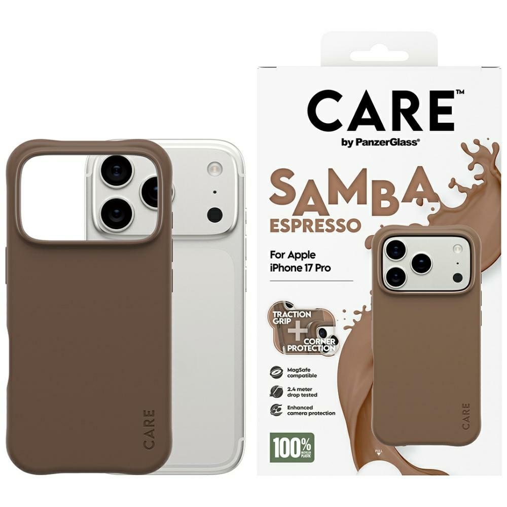 CARE by PanzerGlass Fashionable Samba MagSafe Ümbris jaoks iPhone 17 Pro - Brown
