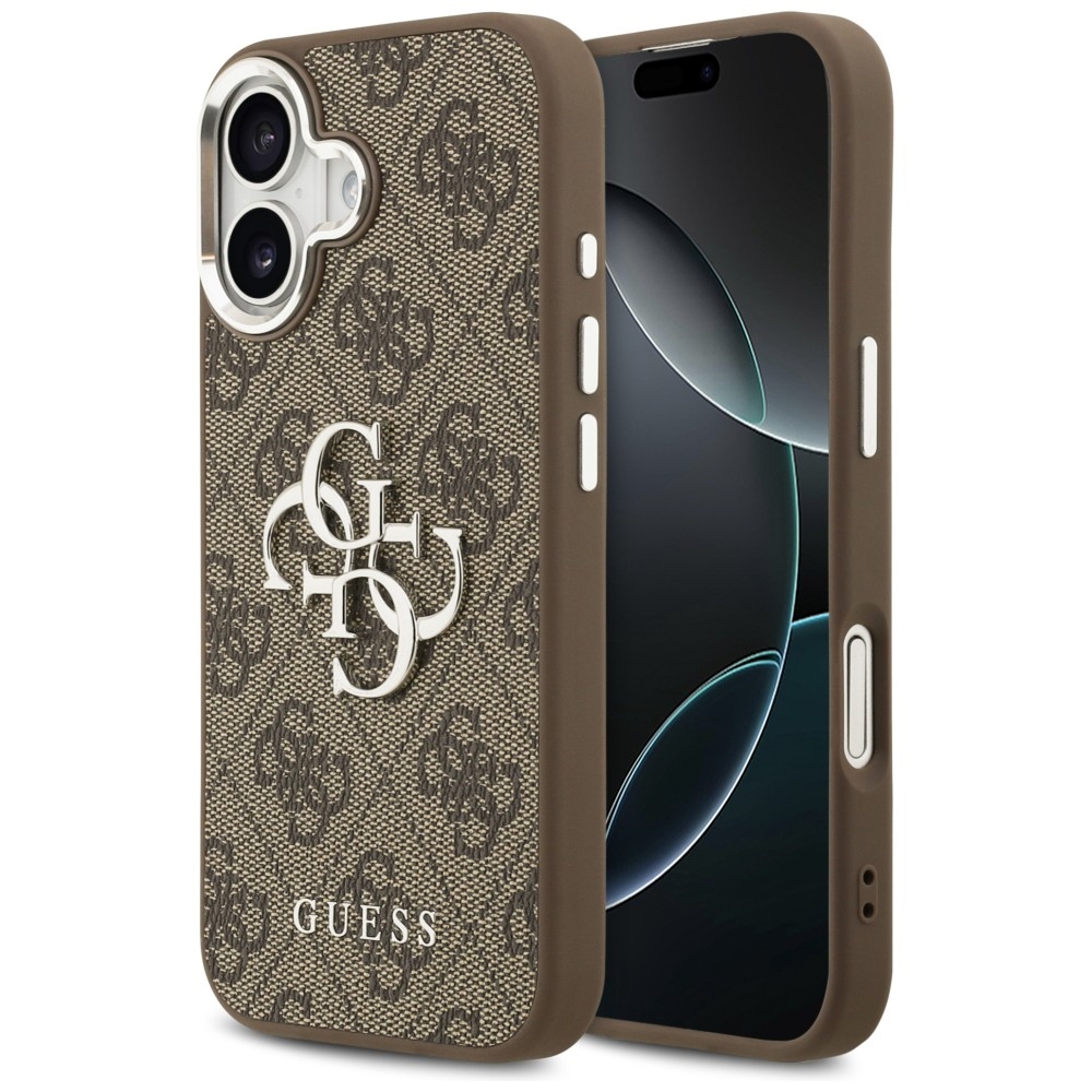 Guess 4G Big 4G Classic Logo ümbris jaoks iPhone 17 - brown and hõbedane