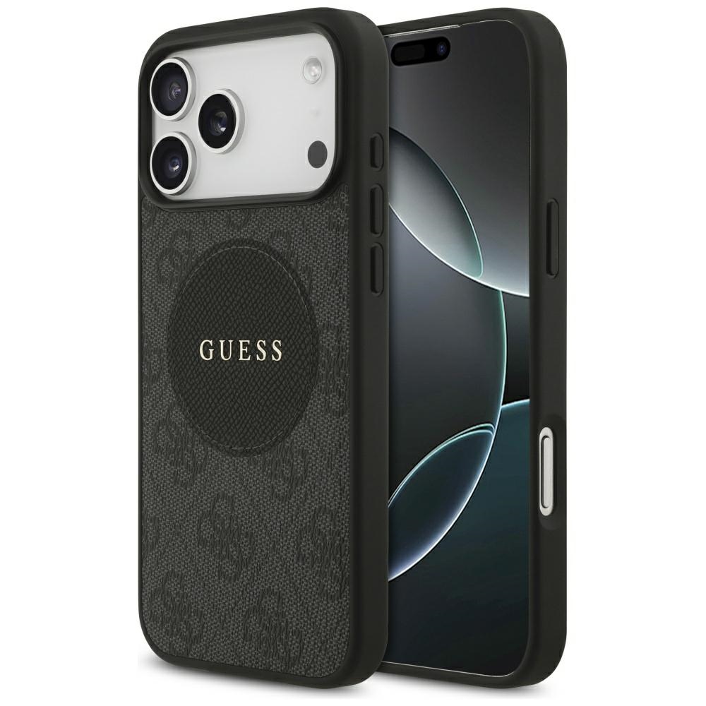 Guess 4G Circle Classic Logo MagSafe ümbris jaoks iPhone 17 Pro Max - must