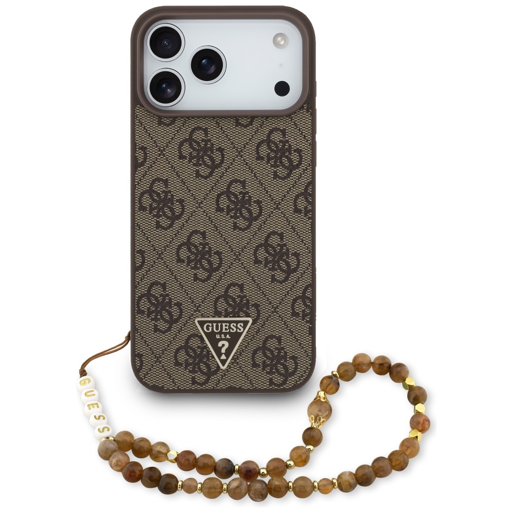 Guess 4G Strap Triangle Logo MagSafe Ümbris jaoks iPhone 17 Pro Max - Brown