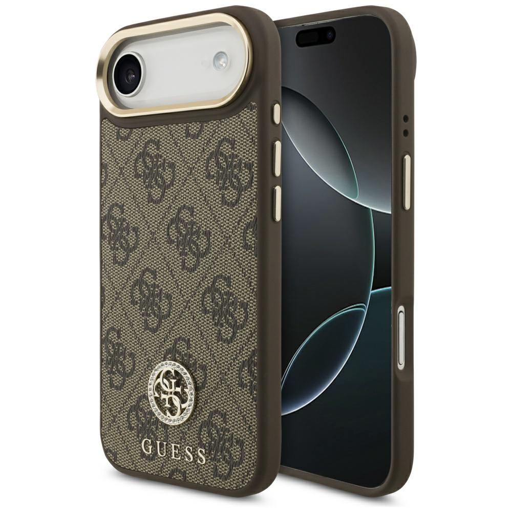 GUESS ümbris jaoks IPHONE 17 Air compatible with MagSafe GUHMP17MP4GRMDEW (PU W/ 4G Strass Logo) brown