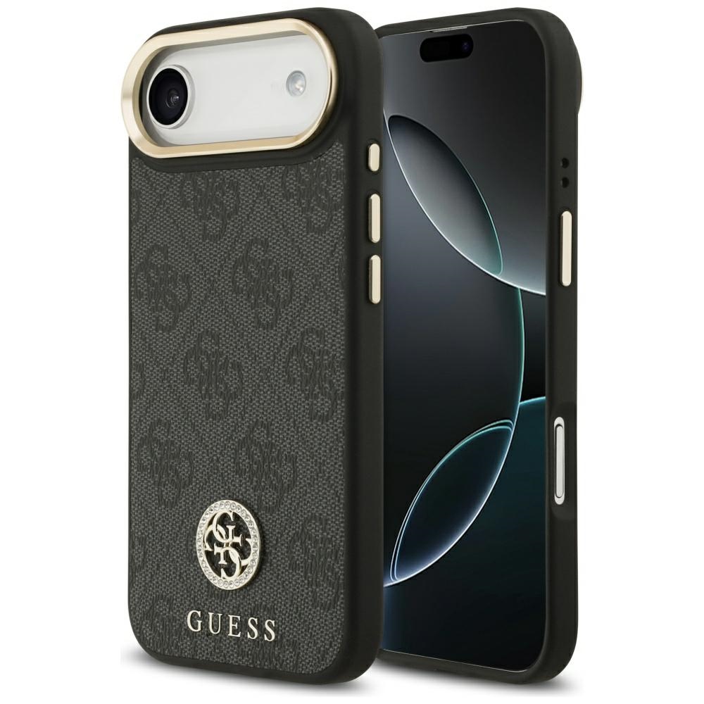 GUESS ümbris jaoks IPHONE 17 Air compatible with MagSafe GUHMP17MP4GRMDEK (PU W/ 4G Strass Logo) must