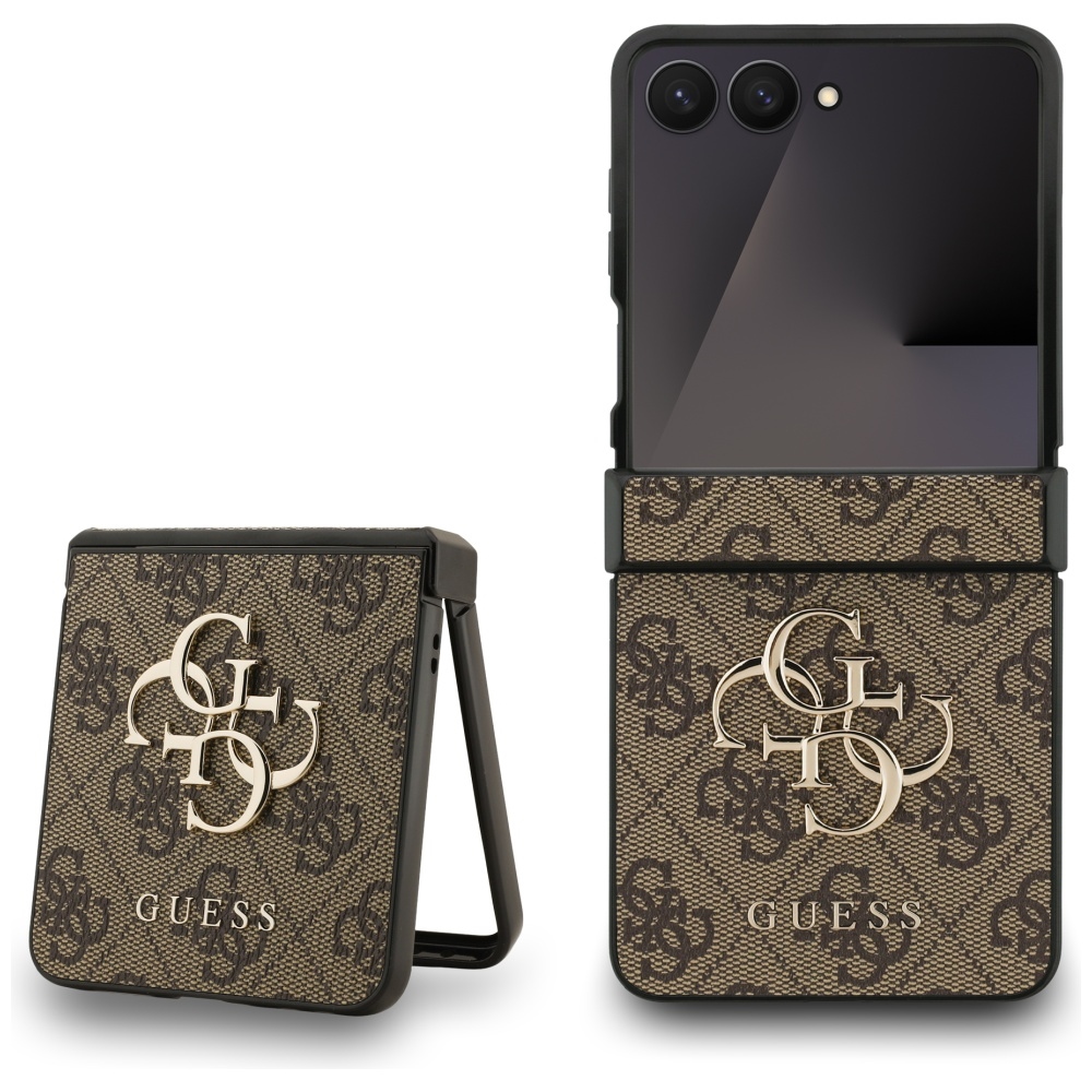 GUESS ümbris jaoks SAMSUNG Z Flip7 GUHCZF74GMGBR (PU Leather 4G Metal Logo) brown