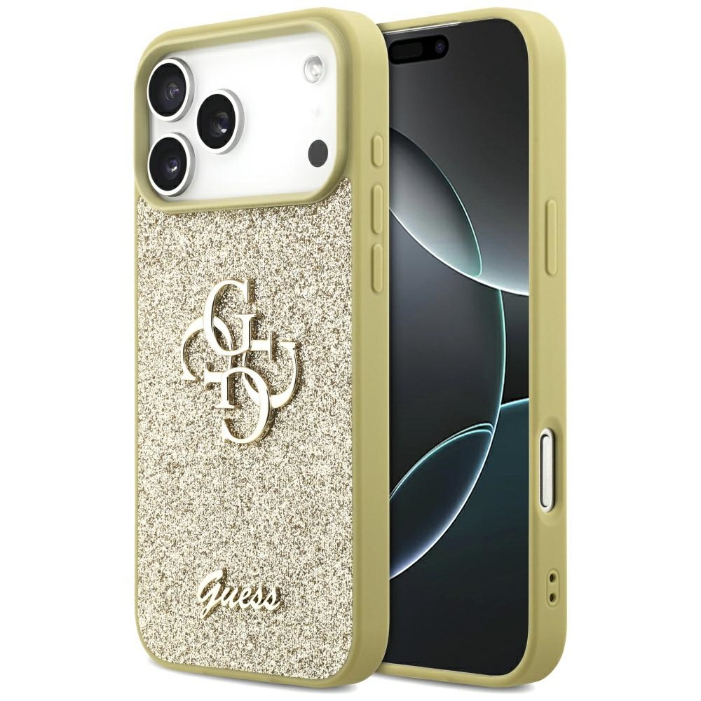 Guess Fixed Glitter Big 4G ümbris jaoks iPhone 17 Pro Max - kuldne