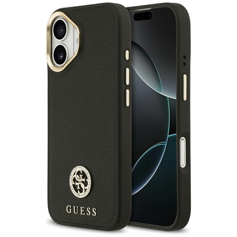 Guess Grained Strass Logo MagSafe ümbris jaoks iPhone 17 - must