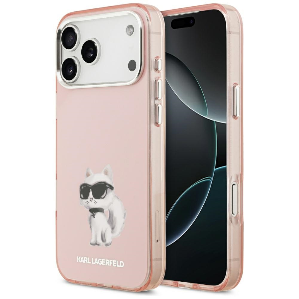 Karl Lagerfeld IML Aquarelle Choupette & Logo MagSafe Ümbris jaoks iPhone 17 Pro Max - Roosa