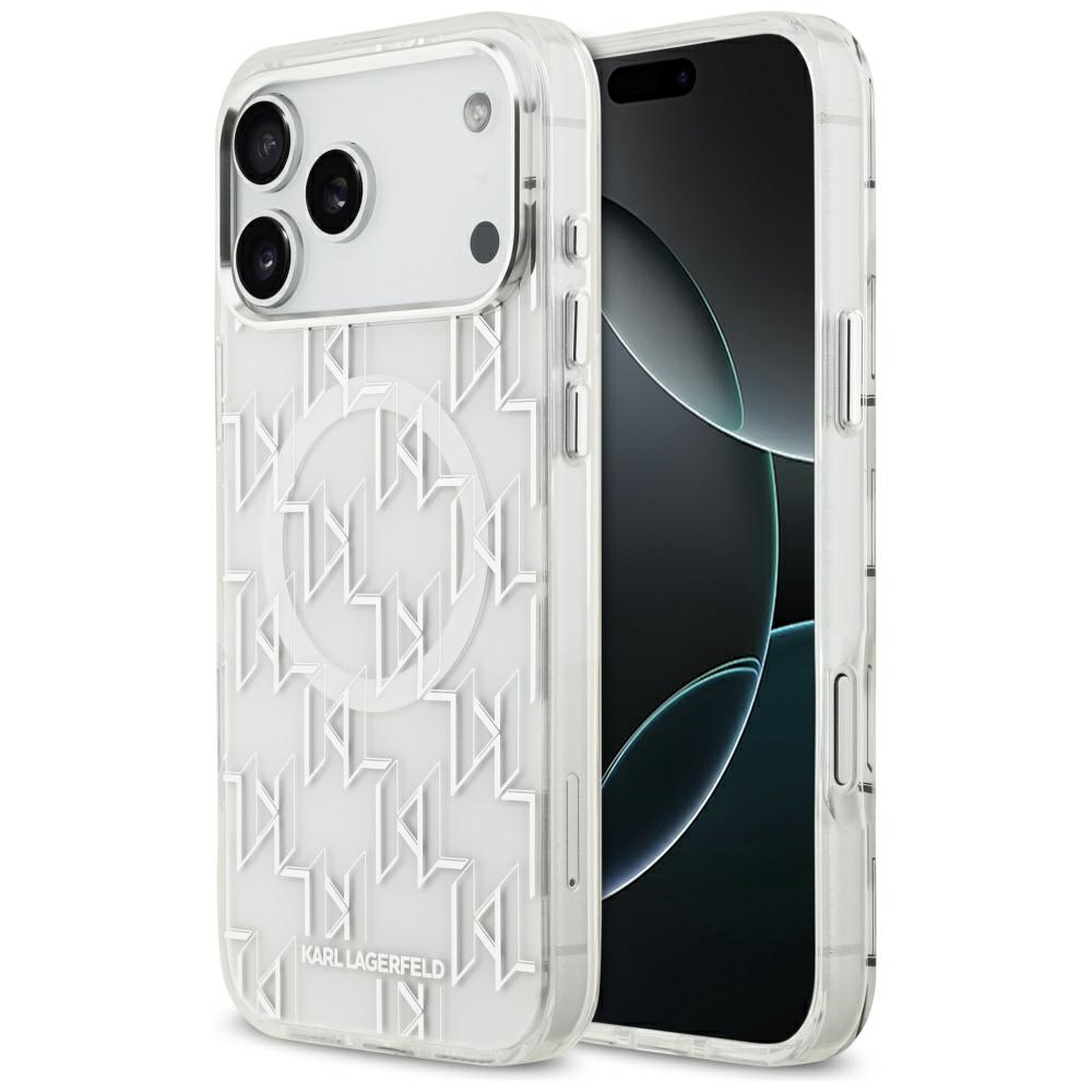 Karl Lagerfeld IML KL Monogram MagSafe Ümbris jaoks iPhone 17 Pro Max - Valge