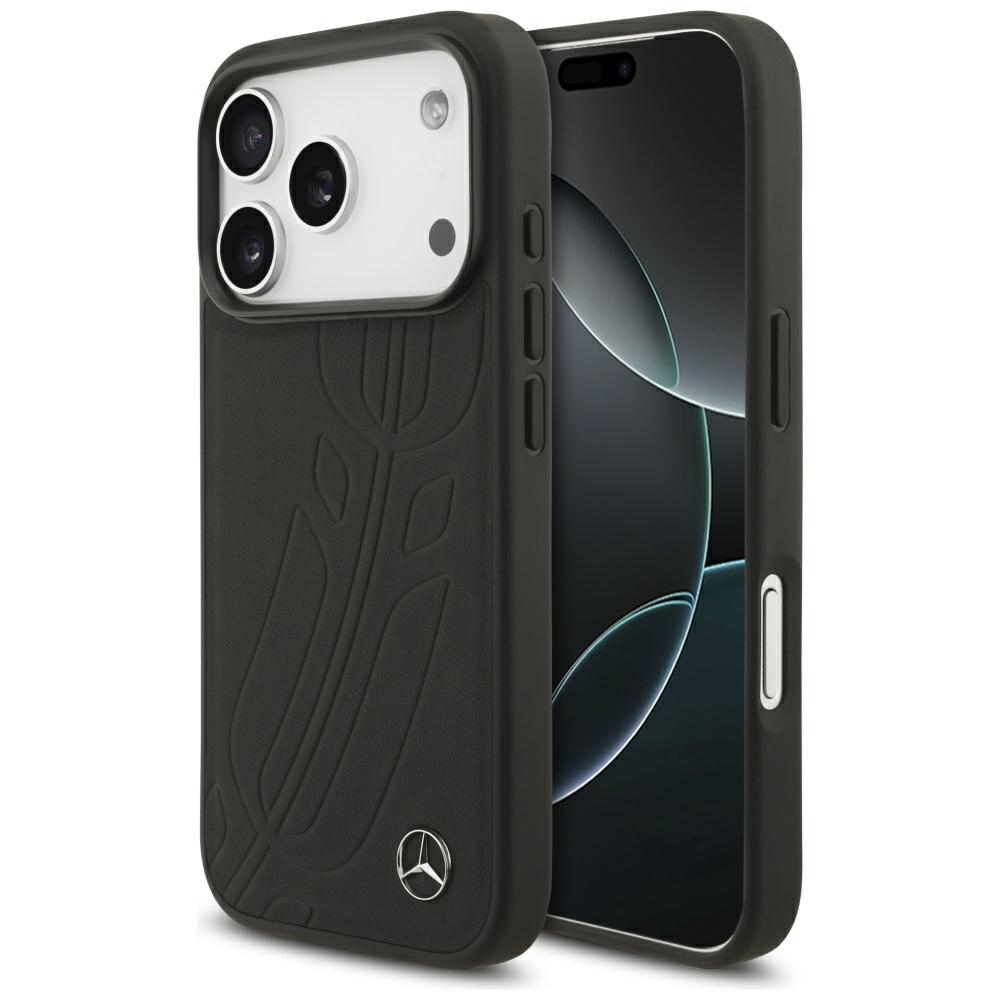 Mercedes Leather Large Laurel Leave MagSafe Ümbris jaoks iPhone 17 Pro - Must