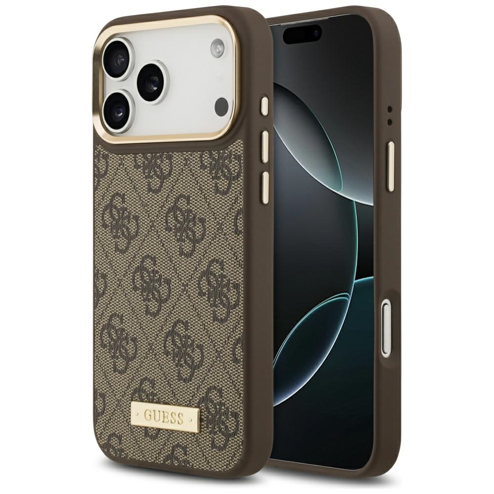 Guess 4G Logo Plate MagSafe Ümbris jaoks iPhone 17 Pro Max - Brown