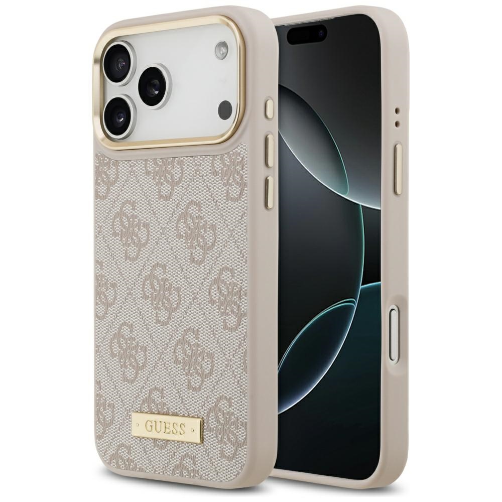 Guess 4G Logo Plate MagSafe Ümbris jaoks iPhone 17 Pro Max - Roosa