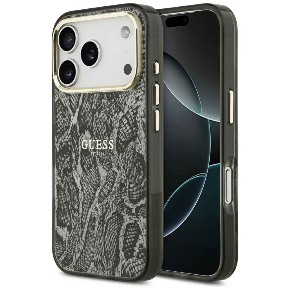 Guess Python Pattern MagSafe Чехол для iPhone 17 Pro - чёрный