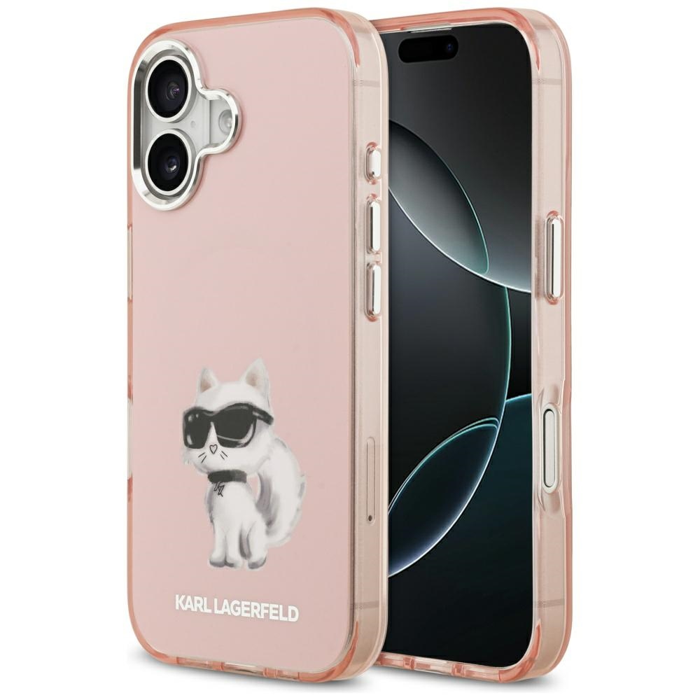Karl Lagerfeld IML Aquarelle Choupette & Logo MagSafe iPhone 17 Ümbris - Roosa