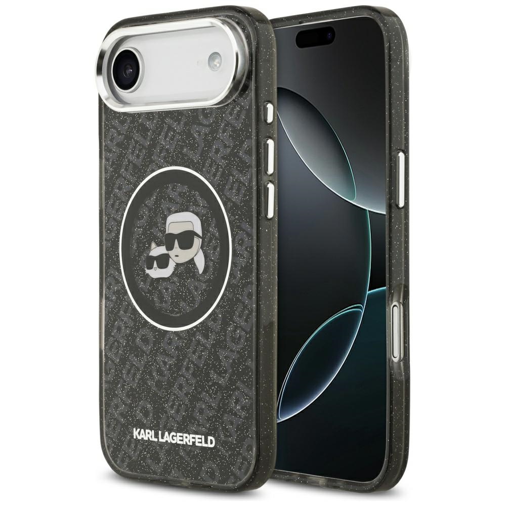 Karl Lagerfeld IML Glitter Karl & Choupette Heads Logo MagSafe iPhone Air Ümbris - Must