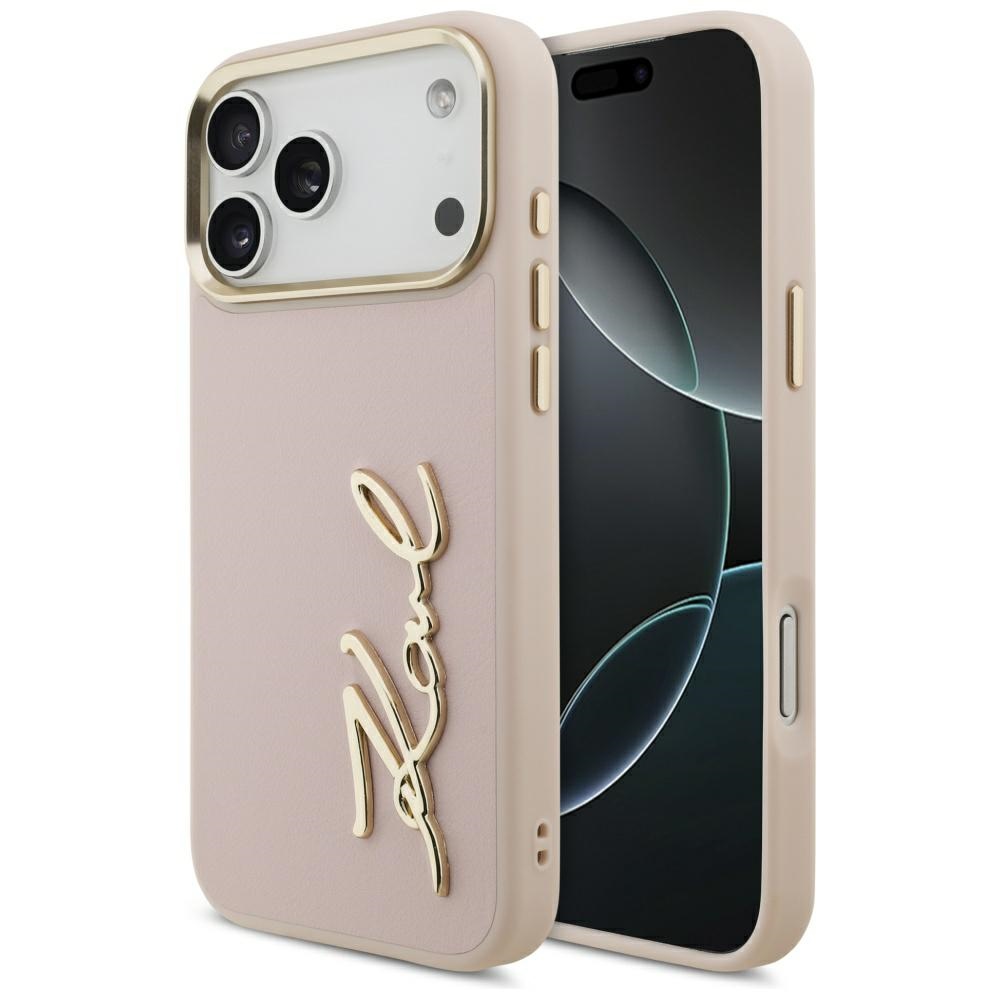 Karl Lagerfeld Karl Script Logo Ümbris jaoks iPhone 17 Pro Max - Roosa