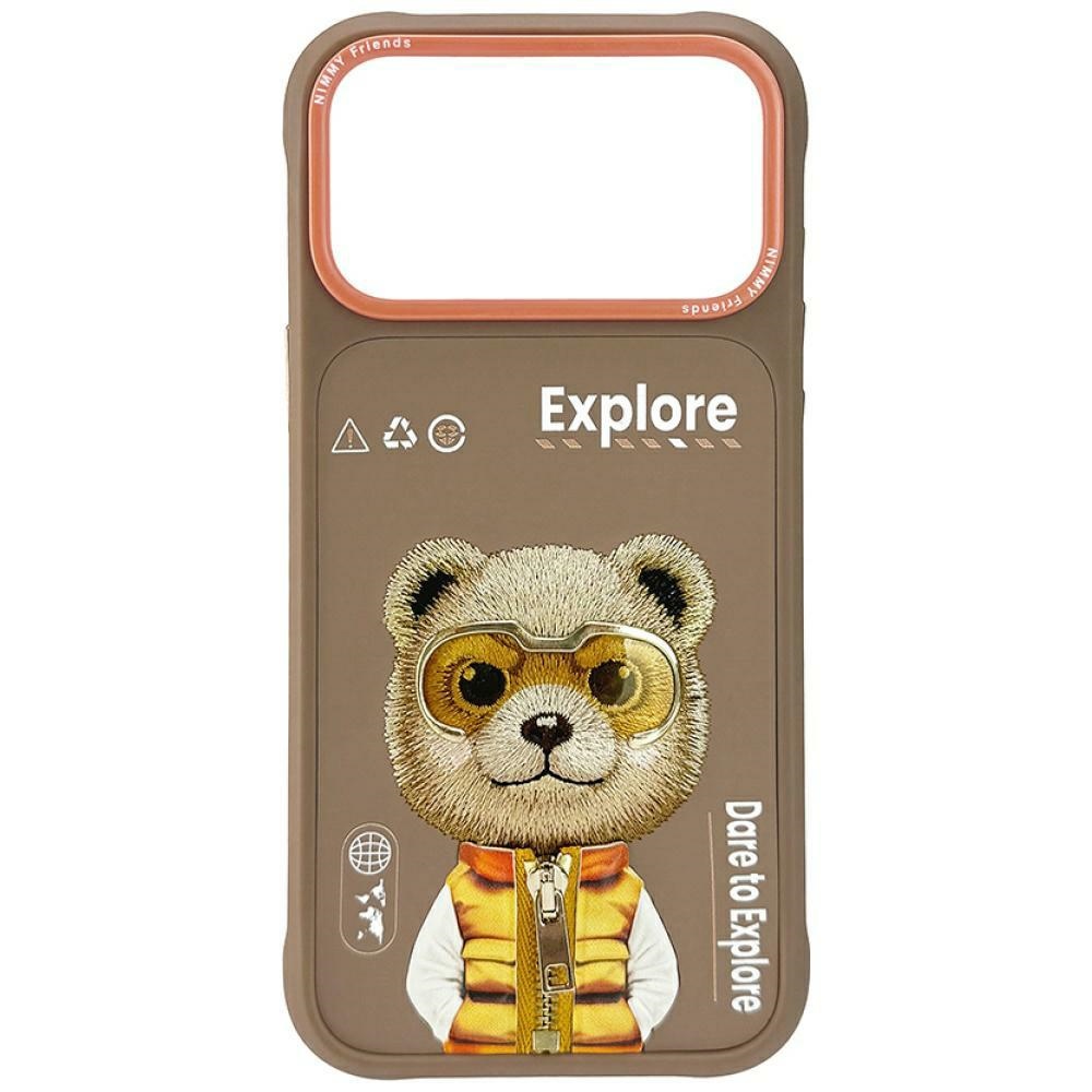 Nimmy Cool&Cute 2.0 Bear Ümbris jaoks iPhone 17 Pro Max - Beige