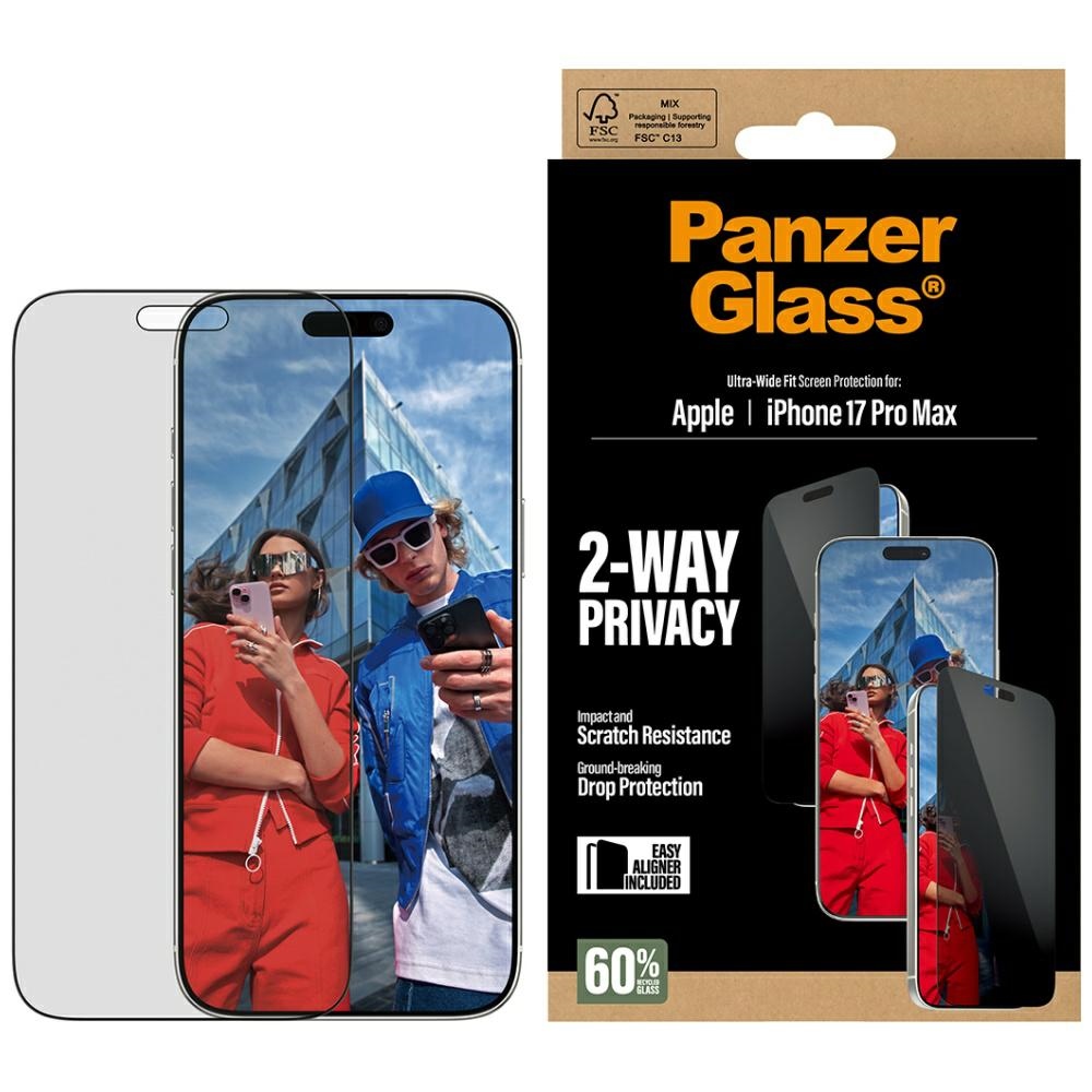 PanzerGlass Ultra-Wide Fit EasyAligner Privaatsus Glass jaoks iPhone 17 Pro Max