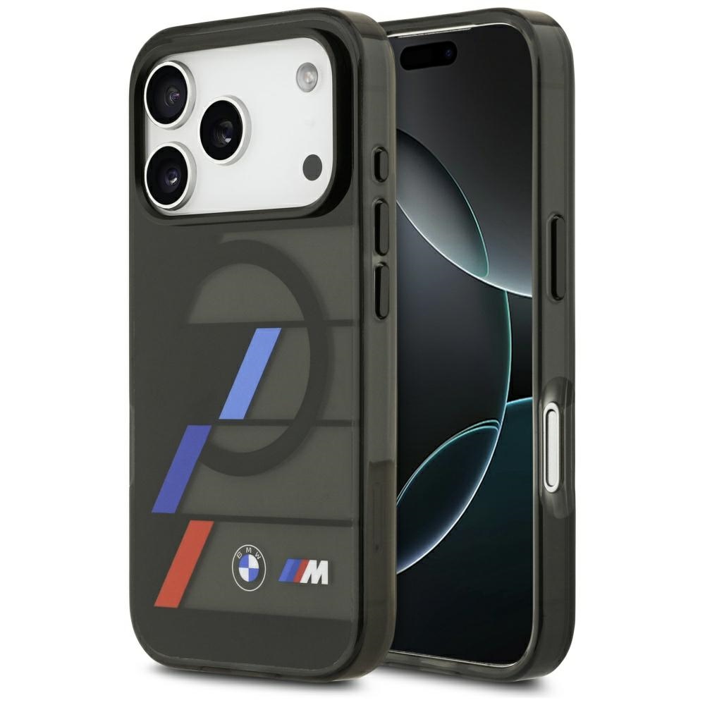 BMW M IML Metal Buttons Tricolor Lines MagSafe Ümbris jaoks iPhone 17 Pro - must