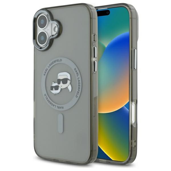 Karl Lagerfeld IML Metal Karl&Choupette Head MagSafe Ümbris jaoks iPhone 16 - must