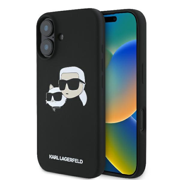 Karl Lagerfeld Silicone Nauble Heads Print MagSafe Ümbris jaoks iPhone 16 - must