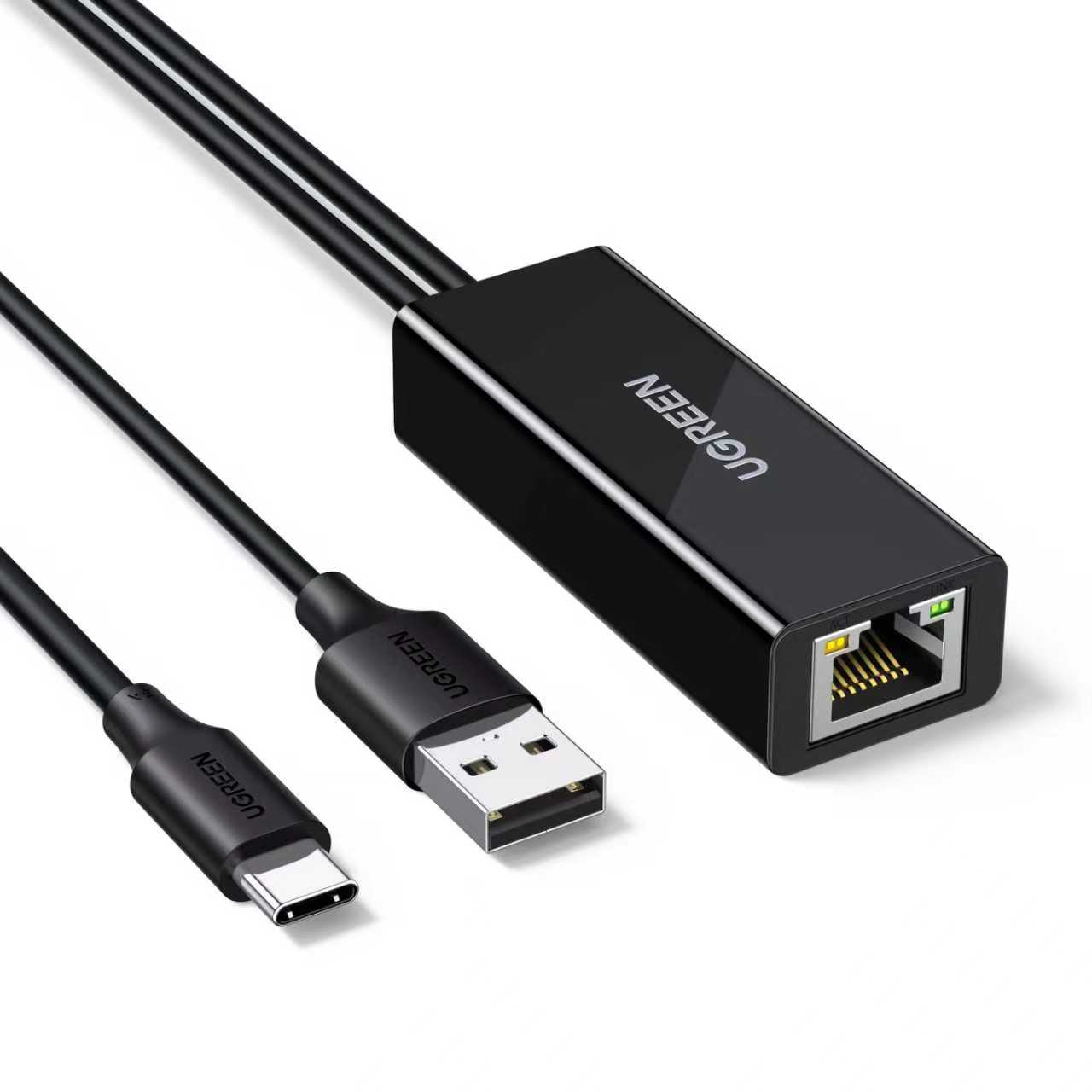 Ugreen USB-C RJ45 10/100 Mbps võrguadapter - must