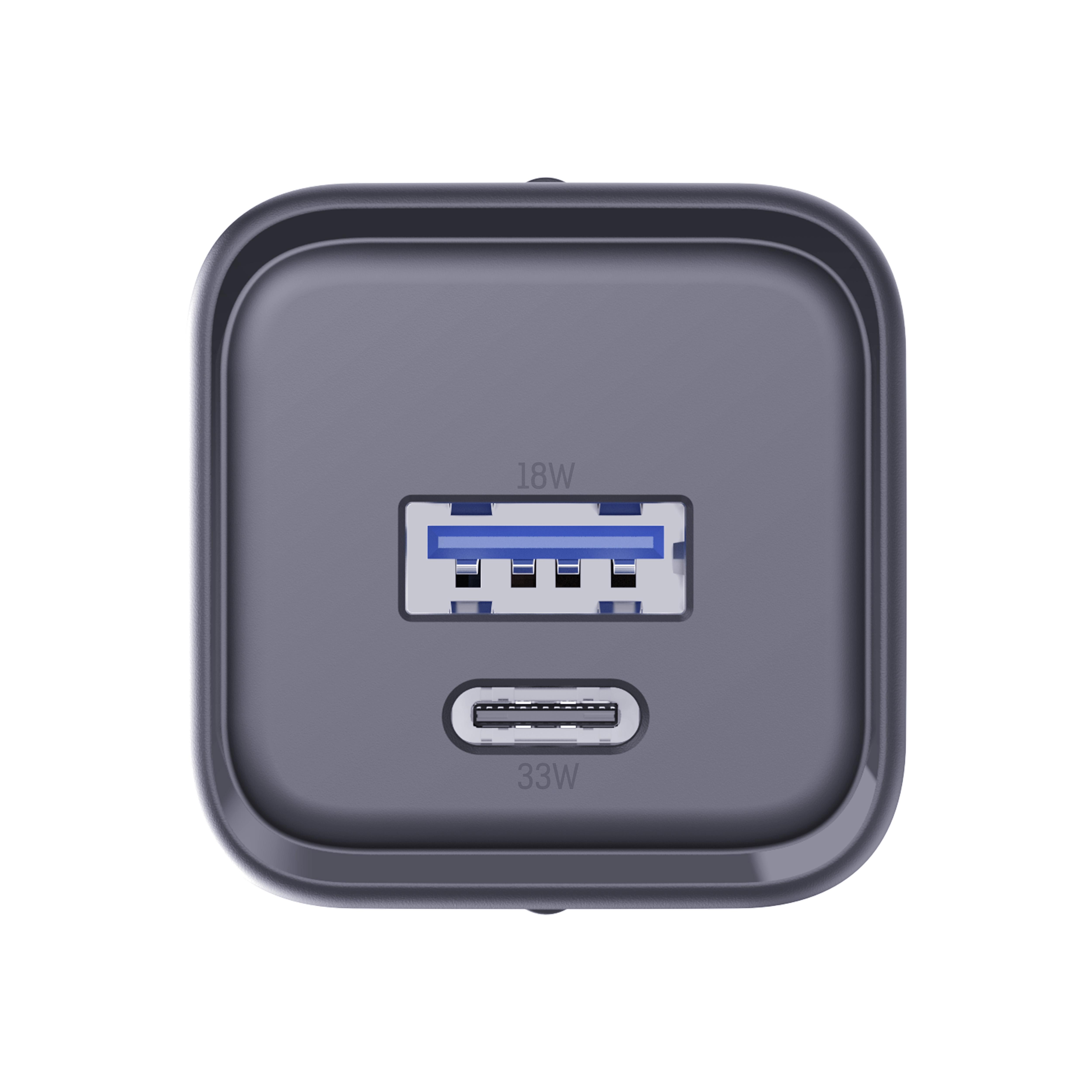 3mk Hyper Charger PD 33W GaN QC4+ PPS AFC FCP SCP 1A1C seinalaadija - must