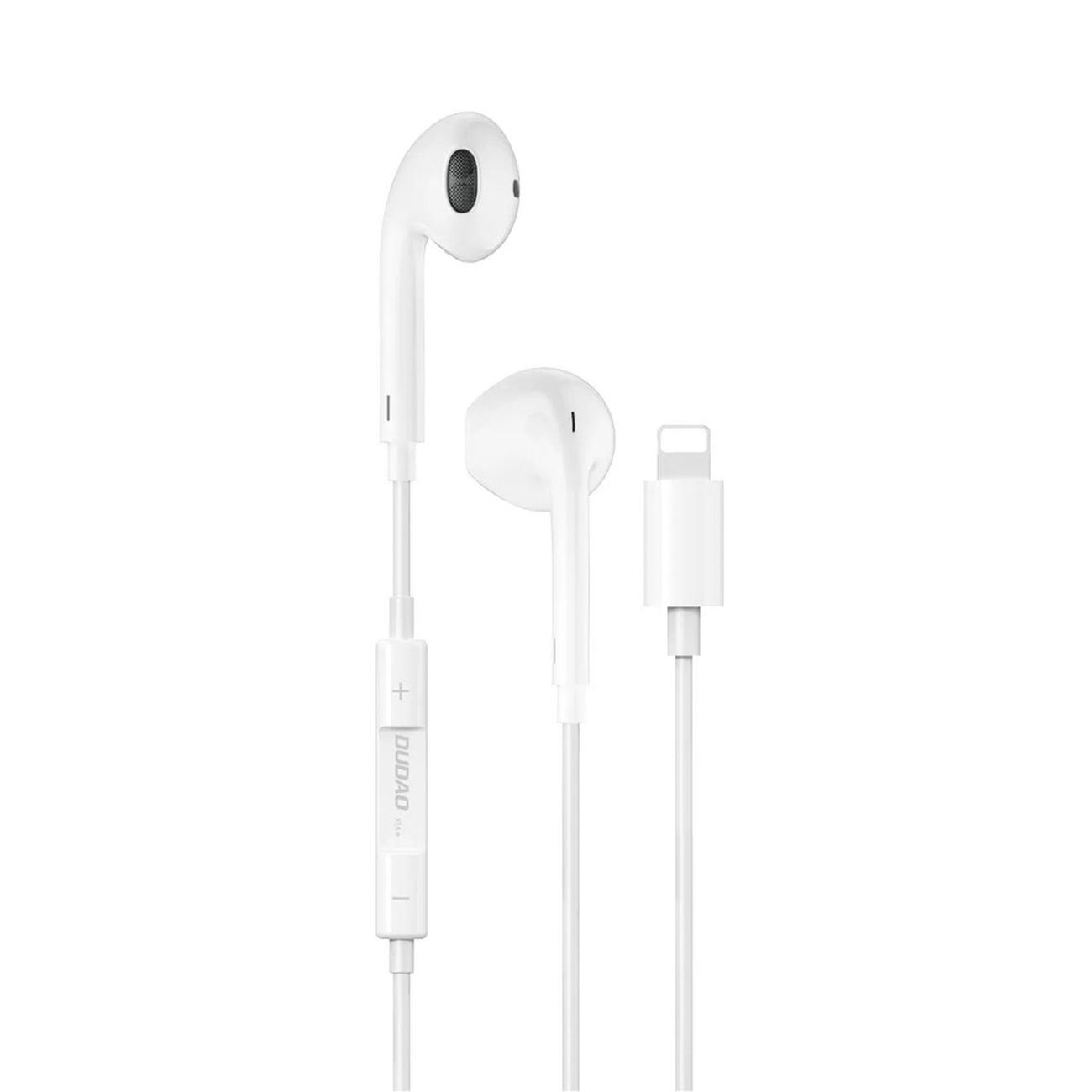 Dudao X14+ juhtmega in-ear kõrvaklapid Lightning pistikuga 1.2m - valge