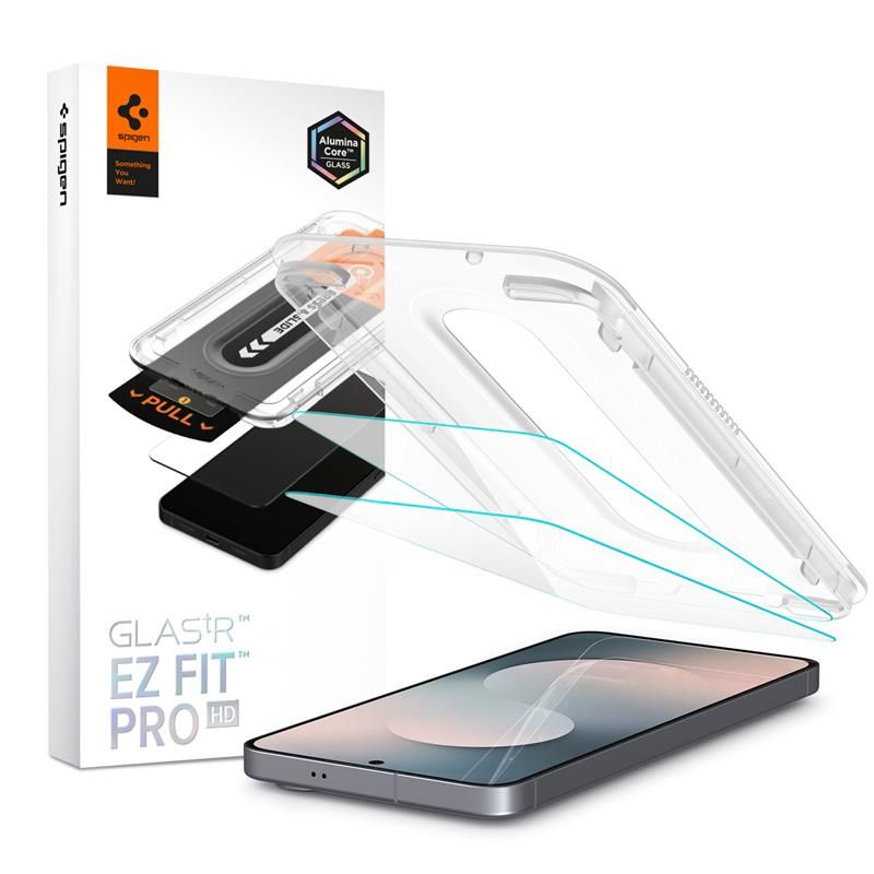 Spigen Glas.tR "EZ Fit Pro" Karastatud klaas 2-pack jaoks Samsung Galaxy S25 FE