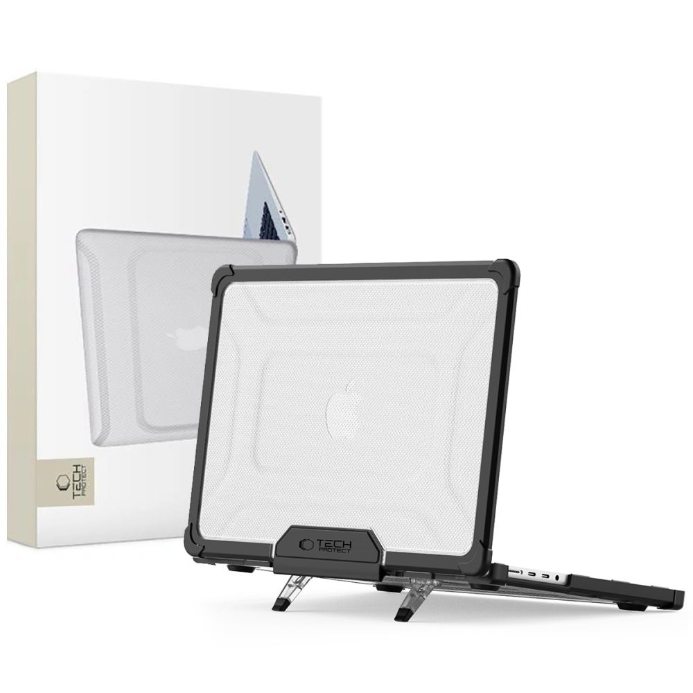 Tech-Protect SmartShell Pro ümbris jaoks Macbook Pro 14 M1 / M2 / M3 / M4 / M5 2021-2025 - must and läbipaistev