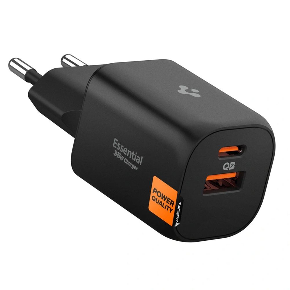 Spigen Essential EE352EU USB-C / USB-A 35W Wall Laadija - must