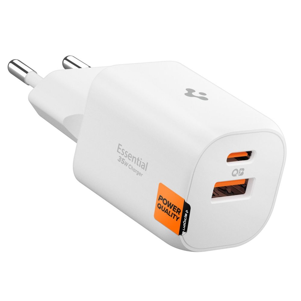 Spigen Essential EE352EU USB-C / USB-A 35W Wall Laadija - valge