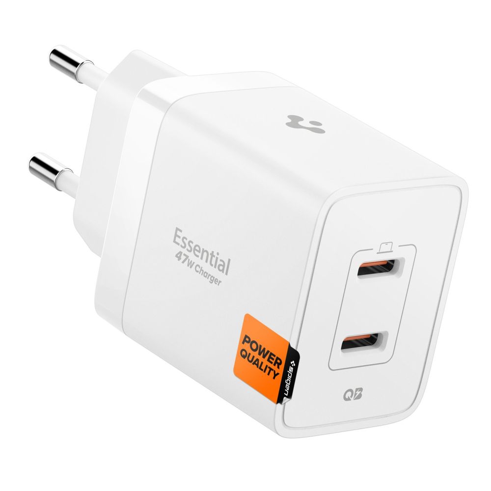Spigen Essential EE472EU 2-port USC-C 47W wall laadija - valge