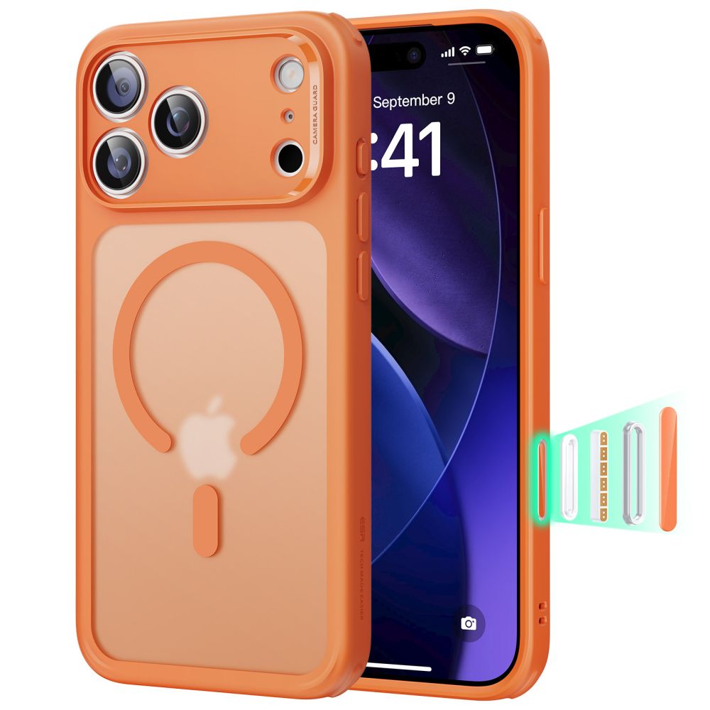 ESR Classic Hybrid MagSafe Ümbris jaoks iPhone 17 Pro - Läbipaistev oranž