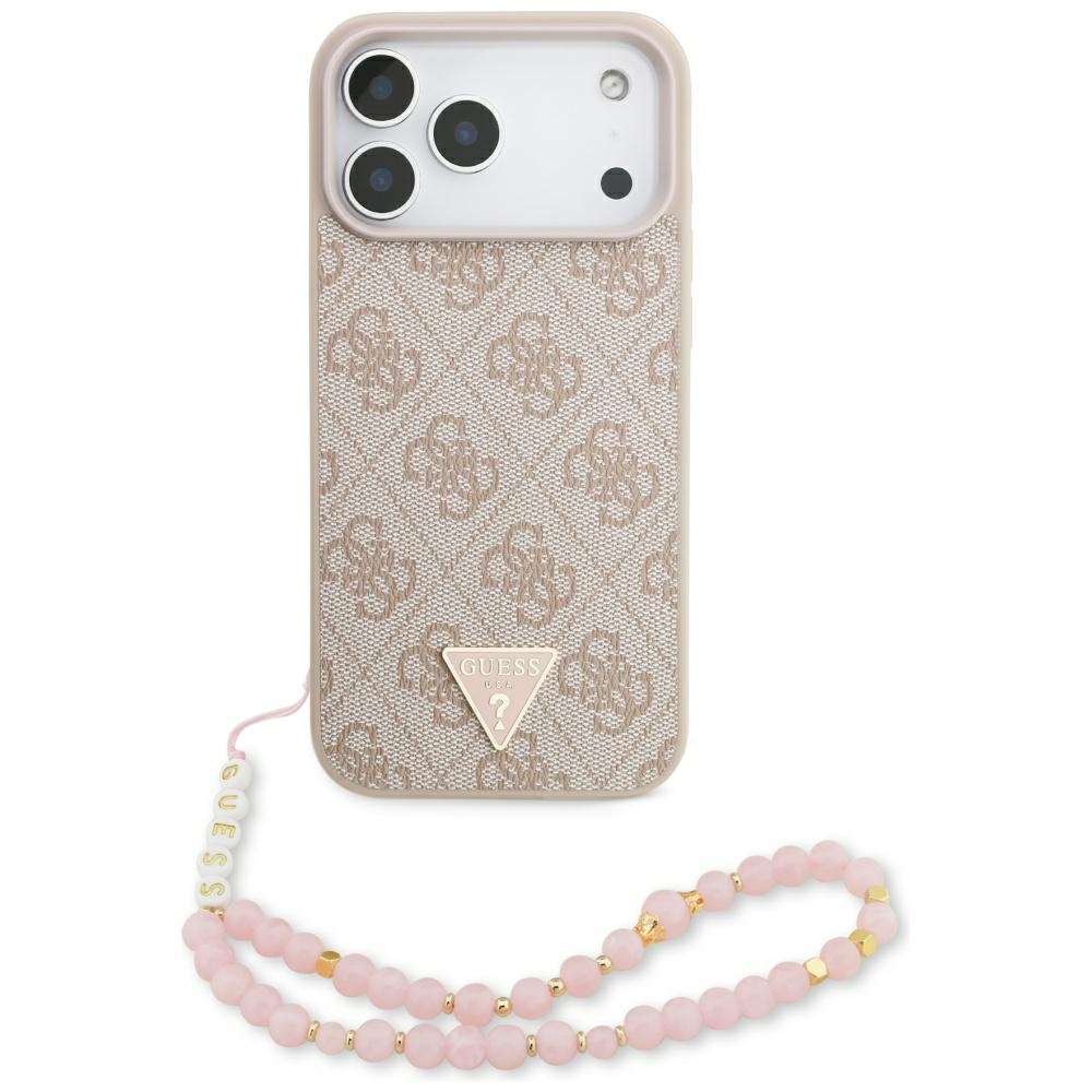 Guess 4G Strap Triangle Logo MagSafe Ümbris jaoks iPhone 17 Pro Max - roosa
