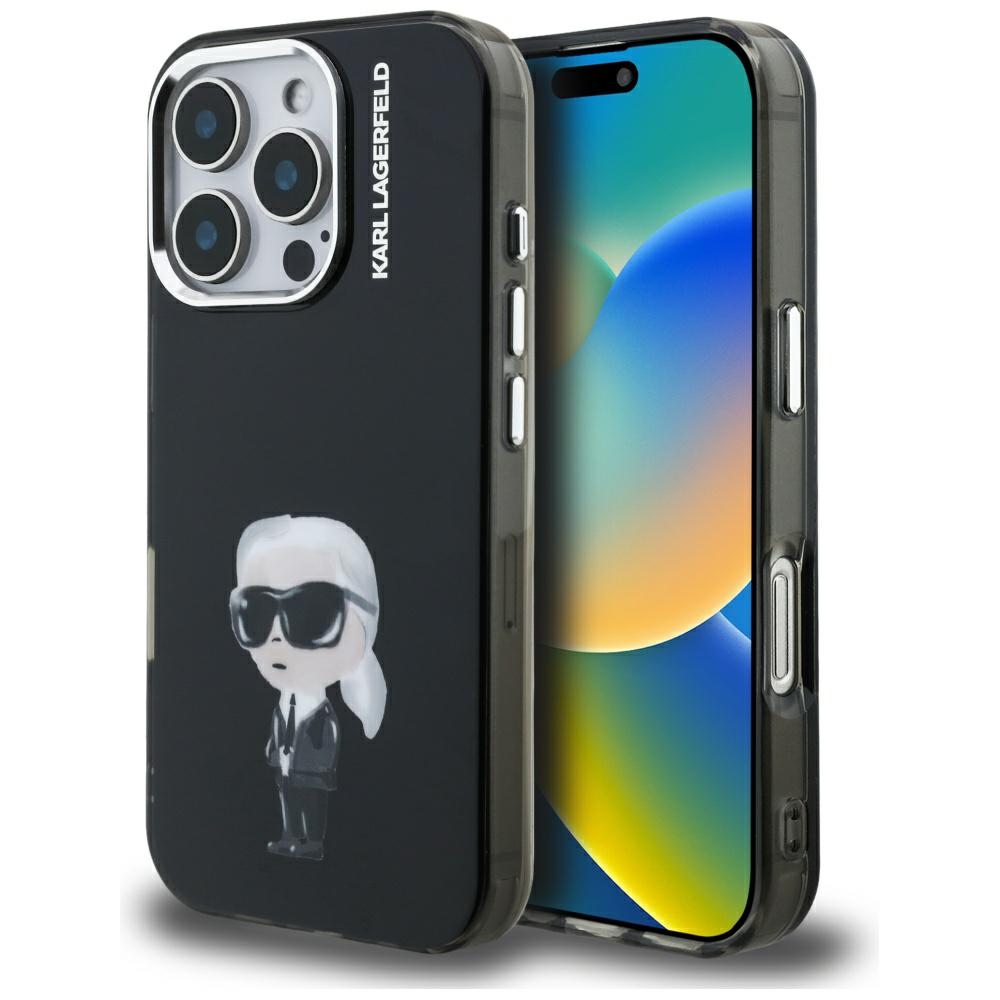 Karl Lagerfeld IML Aquarelle Karl & Logo MagSafe Ümbris jaoks iPhone 16 Pro Max - must