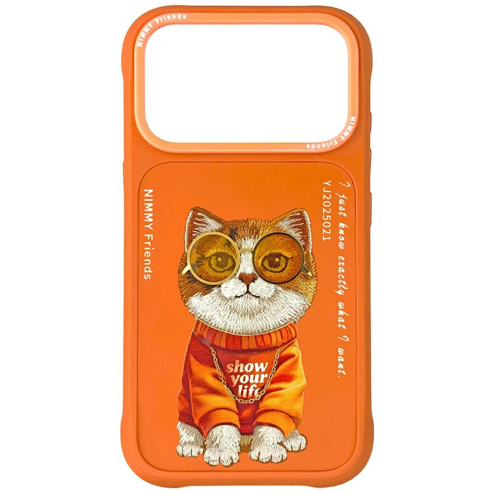 Nimmy Glasses Cool Cat Ümbris jaoks iPhone 17 Pro Max - oranž