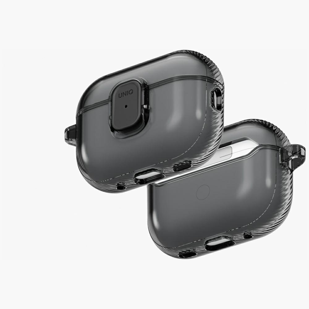 Uniq Glase Pro Ümbris jaoks AirPods Pro 3 Lock Ümbris - Läbipaistev must