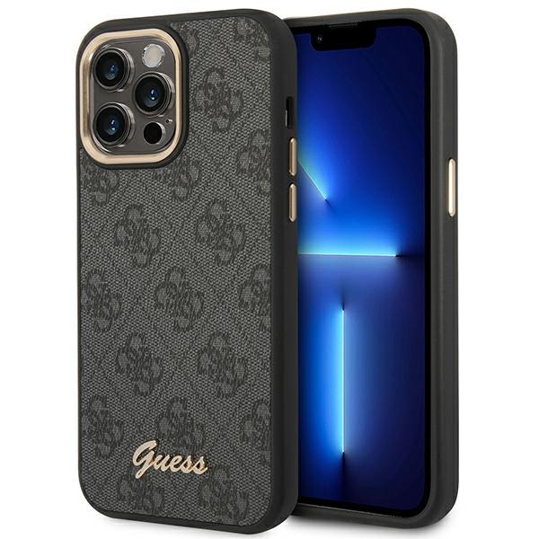 Guess 4G Vintage Gold Logo ümbris iPhone 14 Pro must