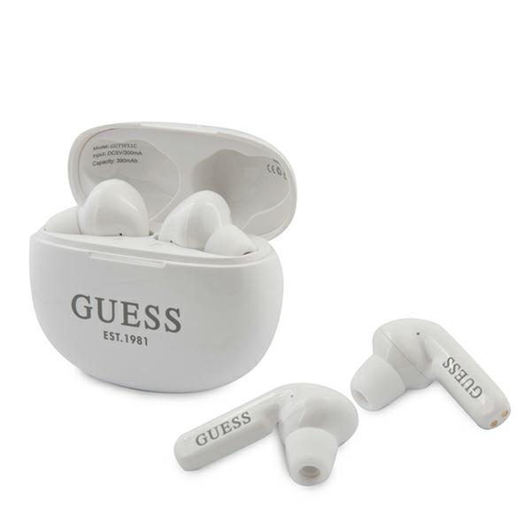 Guess GUTWS1CWHTWS Bluetooth juhtmevabad kõrvaklapid valged