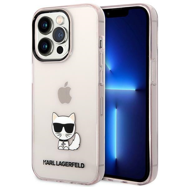 Karl Lagerfeld Choupette Body ümbris iPhone 14 Pro Max roosa