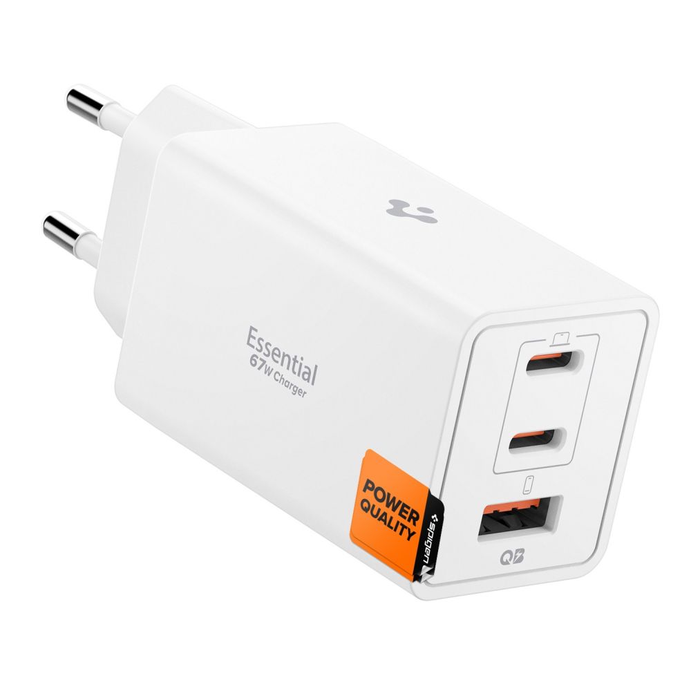 Spigen Essential EE673EU 3-portiline 67W seinalaadija - valge