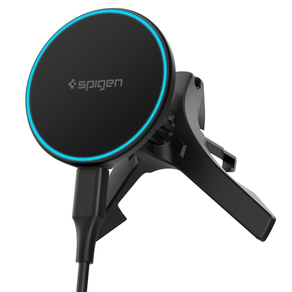 Spigen EV15MAQ Essential Qi2 MagSafe auto õhuventilaatori hoidik - must