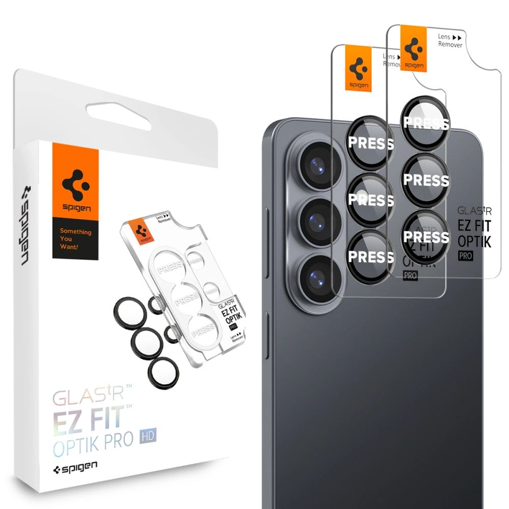 Spigen Glas.Tr Ez Fit Optik Pro HD Kaamera kaitse 2-pack Samsung Galaxy S26+ - must