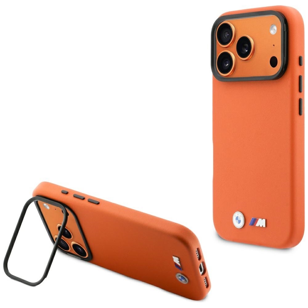 BMW ümbris for IPHONE 17 Pro Max ühilduv MagSafe BMHMP17X25PFWKCKO (PU W/ Metal Logo) oranž