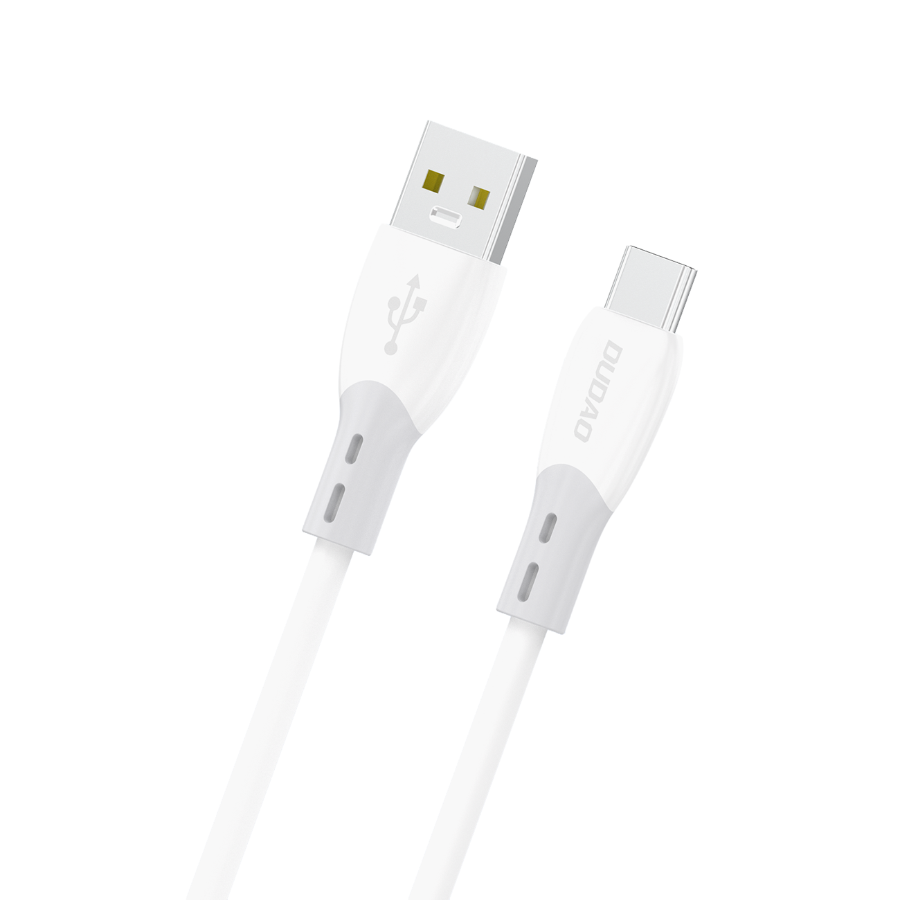 Dudao L25ST 5A USB-A - USB-C kaabel pehme silikoonpõimikuga 1m - valge