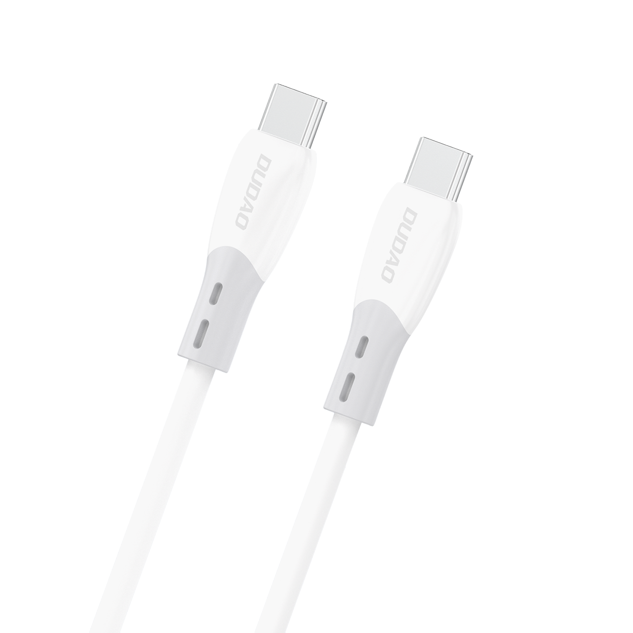 Dudao L25SC 60W USB-C - USB-C kaabel pehme silikoonpõimikuga 2m - valge