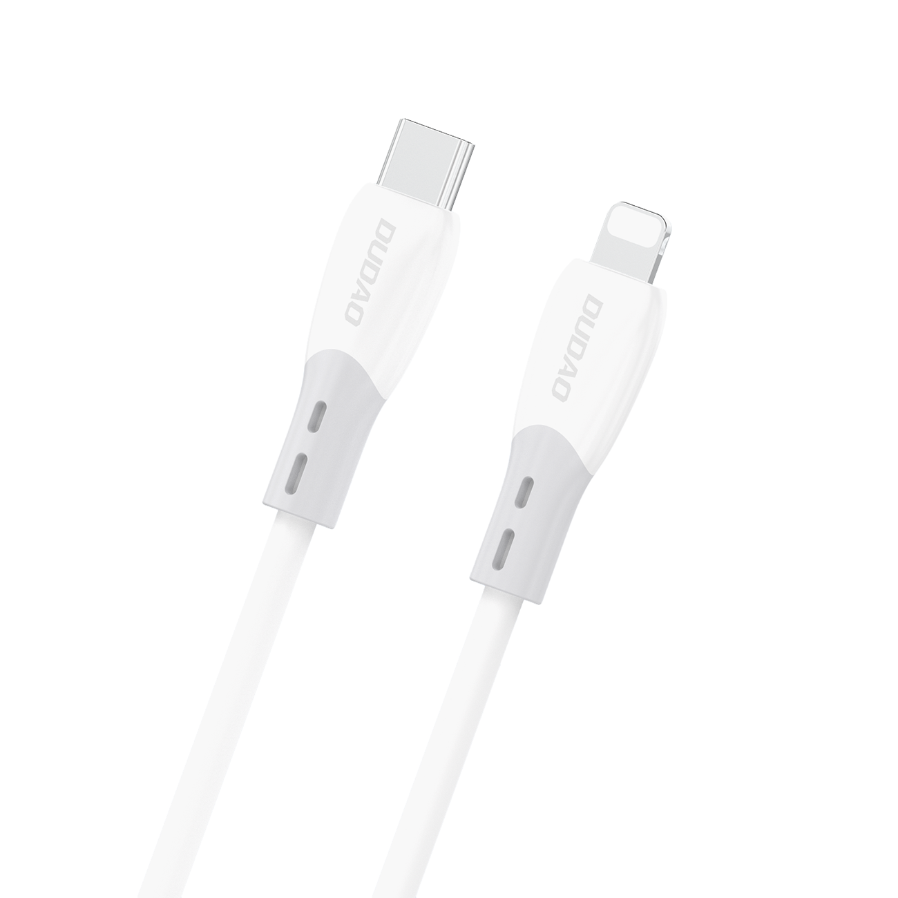 Dudao L25SX 30W USB-C - Lightning kaabel pehme silikoonpõimikuga 1m - valge