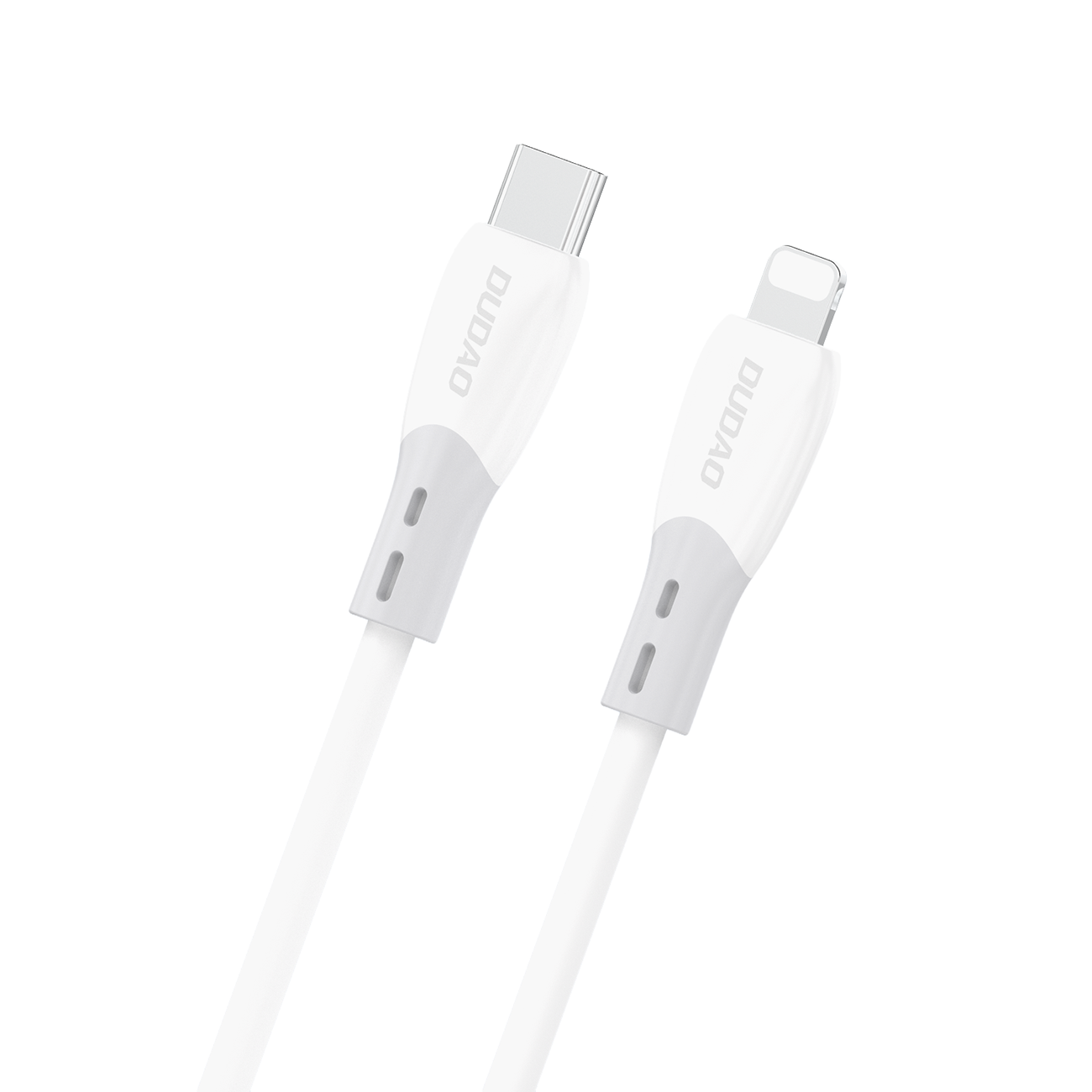 Dudao L25SX 30W USB-C - Lightning kaabel pehme silikoonpõimikuga 2m - valge