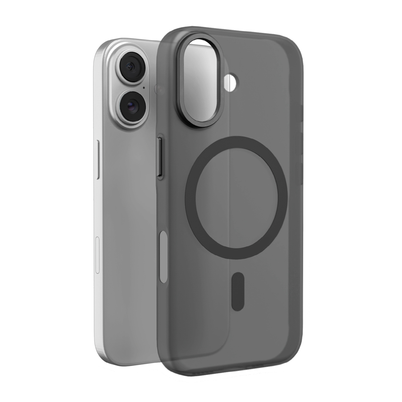 Чехол Puro Lightfeel для iPhone 17 совместимый с MagSafe прозрачный и чёрный